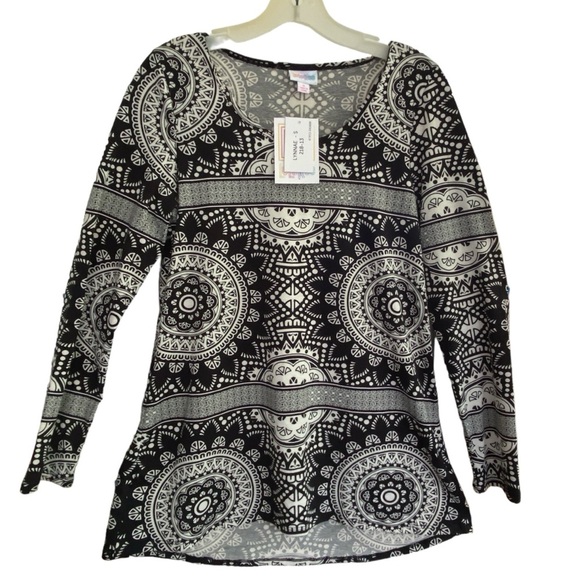 LulaRoe LYNNAE Black & White Long Sleeve Stretchy Polyester/Spandex SMALL NWT - Picture 1 of 5